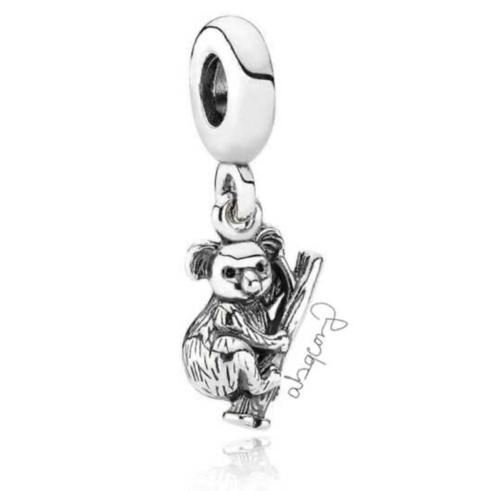 EUC Pandora 791085 Sterling Silver Koala Bear Dangle Charm - HTF